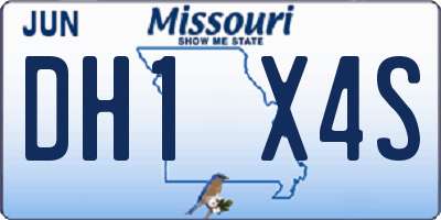 MO license plate DH1X4S