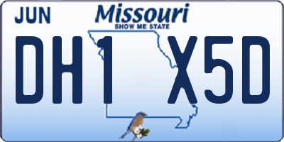 MO license plate DH1X5D
