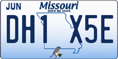 MO license plate DH1X5E