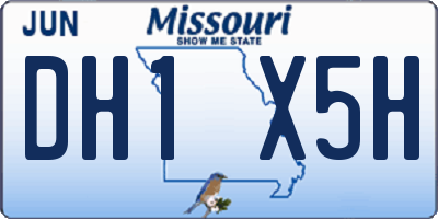 MO license plate DH1X5H