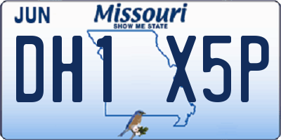 MO license plate DH1X5P