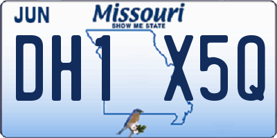 MO license plate DH1X5Q