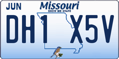 MO license plate DH1X5V