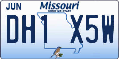 MO license plate DH1X5W