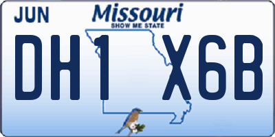 MO license plate DH1X6B