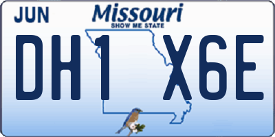MO license plate DH1X6E