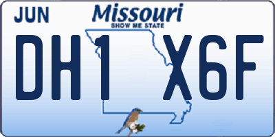 MO license plate DH1X6F
