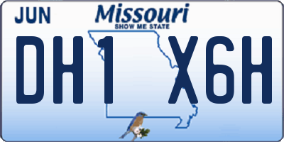 MO license plate DH1X6H