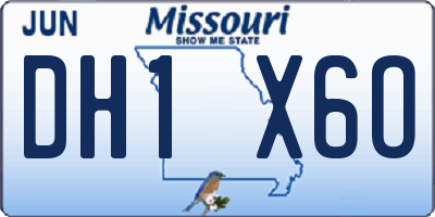 MO license plate DH1X6O