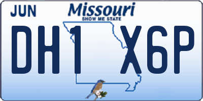 MO license plate DH1X6P