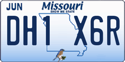 MO license plate DH1X6R