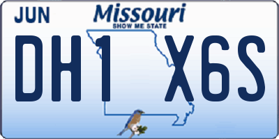 MO license plate DH1X6S
