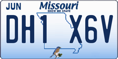 MO license plate DH1X6V