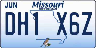 MO license plate DH1X6Z