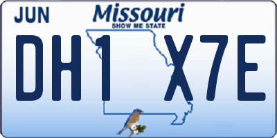 MO license plate DH1X7E