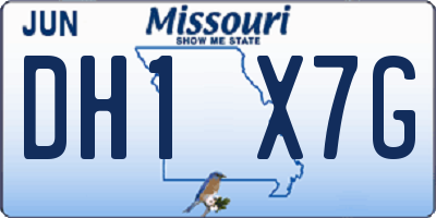 MO license plate DH1X7G