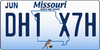 MO license plate DH1X7H