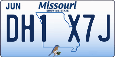 MO license plate DH1X7J