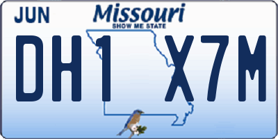 MO license plate DH1X7M