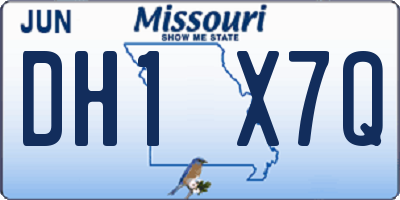 MO license plate DH1X7Q