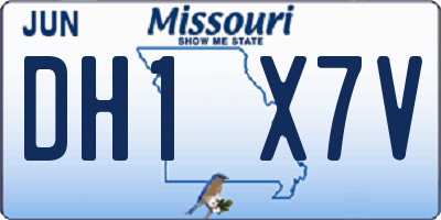 MO license plate DH1X7V