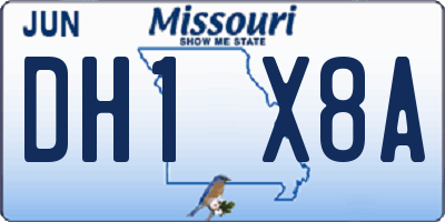MO license plate DH1X8A
