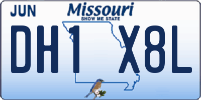 MO license plate DH1X8L
