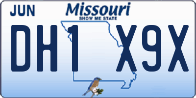 MO license plate DH1X9X