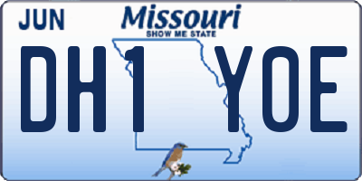 MO license plate DH1Y0E