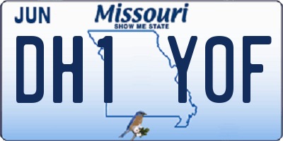 MO license plate DH1Y0F