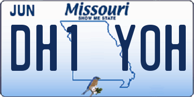 MO license plate DH1Y0H
