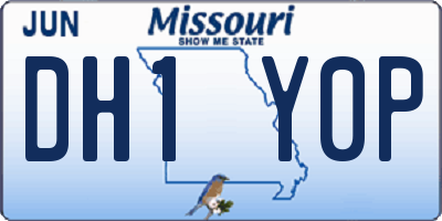 MO license plate DH1Y0P