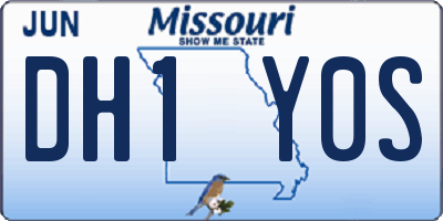 MO license plate DH1Y0S