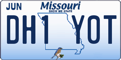 MO license plate DH1Y0T