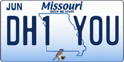 MO license plate DH1Y0U