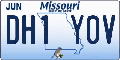 MO license plate DH1Y0V