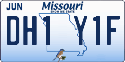 MO license plate DH1Y1F