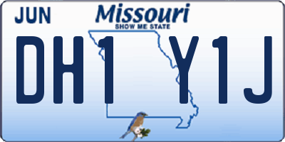 MO license plate DH1Y1J