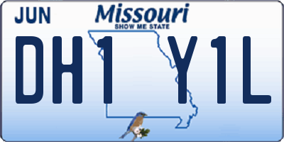 MO license plate DH1Y1L