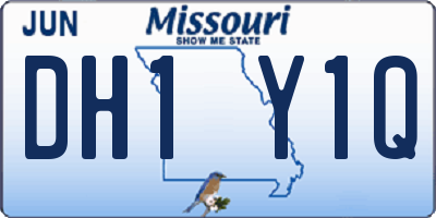 MO license plate DH1Y1Q
