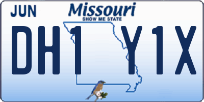 MO license plate DH1Y1X