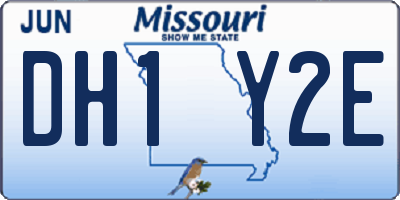 MO license plate DH1Y2E
