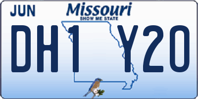 MO license plate DH1Y2O