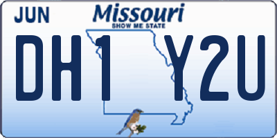 MO license plate DH1Y2U
