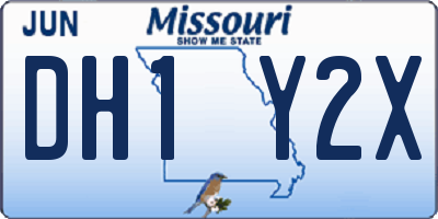 MO license plate DH1Y2X