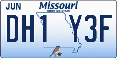 MO license plate DH1Y3F