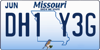 MO license plate DH1Y3G