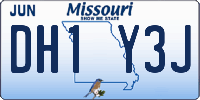 MO license plate DH1Y3J