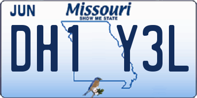 MO license plate DH1Y3L