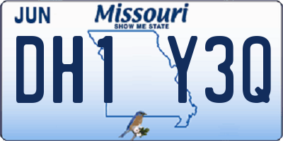 MO license plate DH1Y3Q